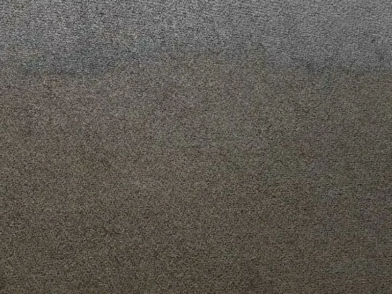Carpet before professional extraction with darker marks and visible wear